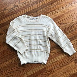 Vtg Voguester Jr. Sweater (cream & gold)